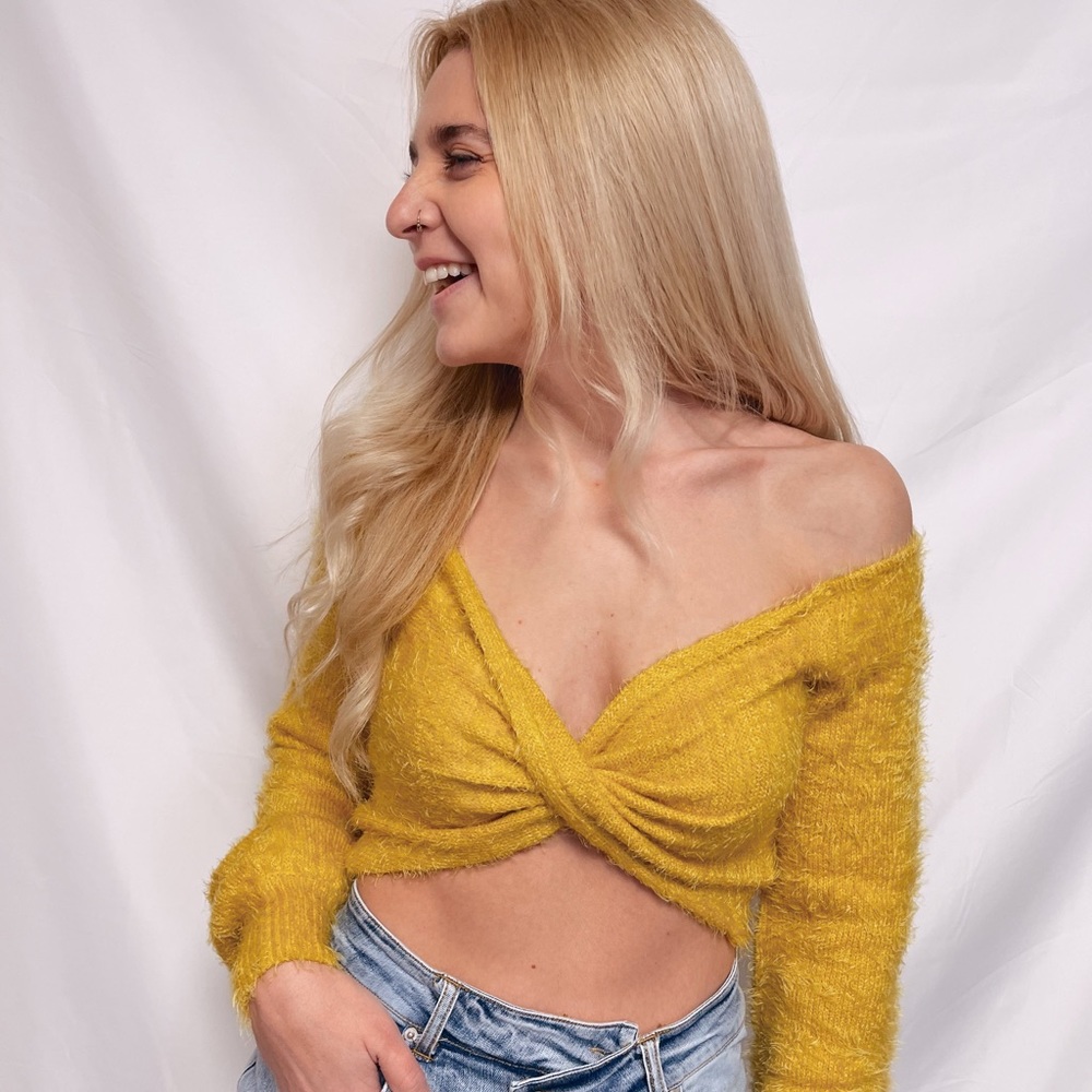 Yellow crop sweater
